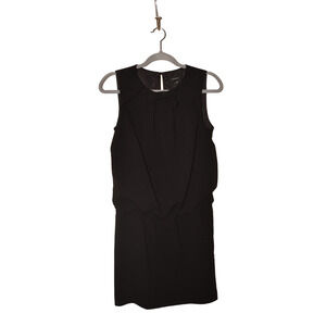 ANN TAYLOR $128 Crepe Bow‎ Tie Sleeveless Drop Waist Dress Black Size 4